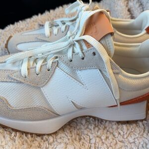 Womens new balance White Burnt Orange and Tan Sneakers